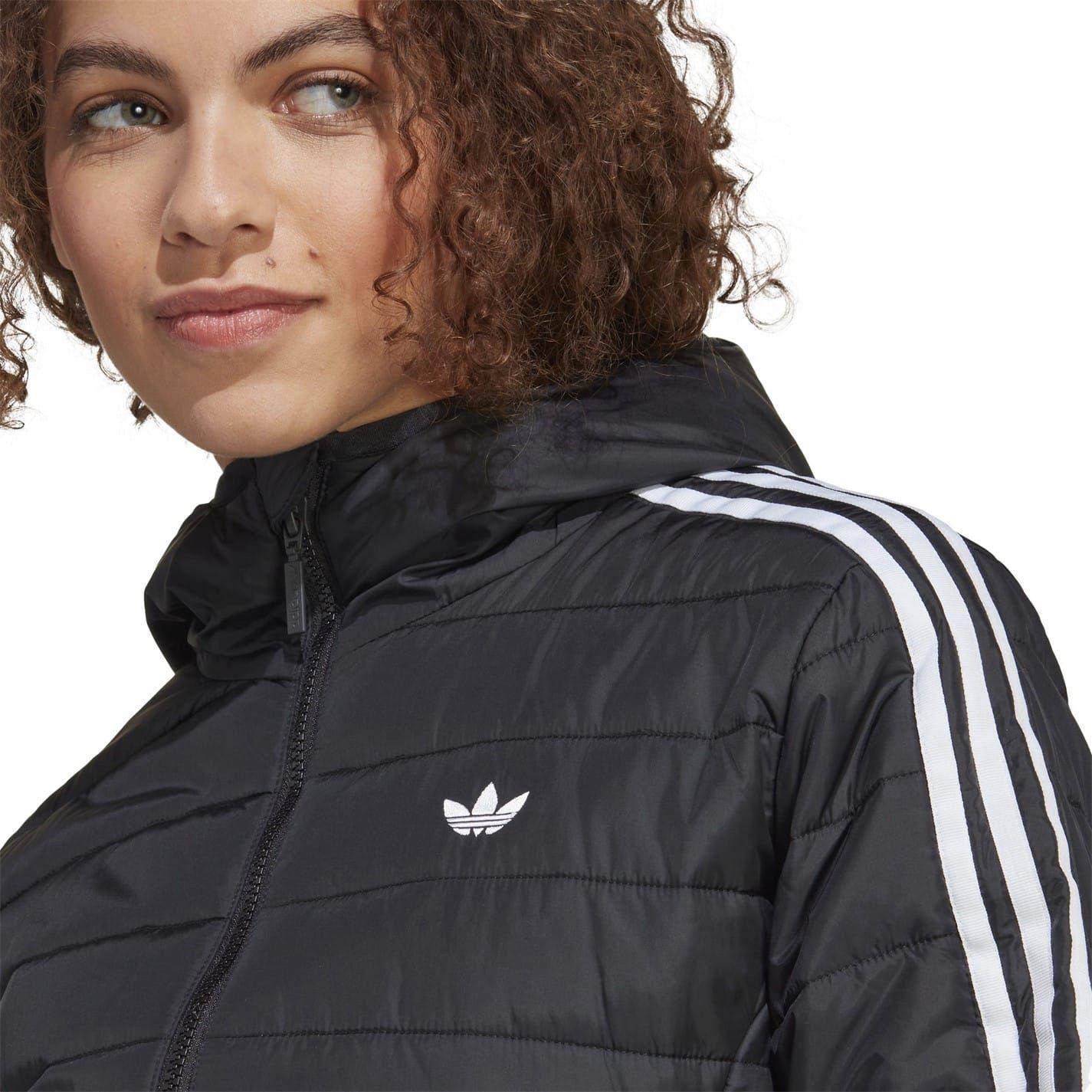 Black - Side - Adidas Womens-Ladies Originals Slim Hooded Jacket