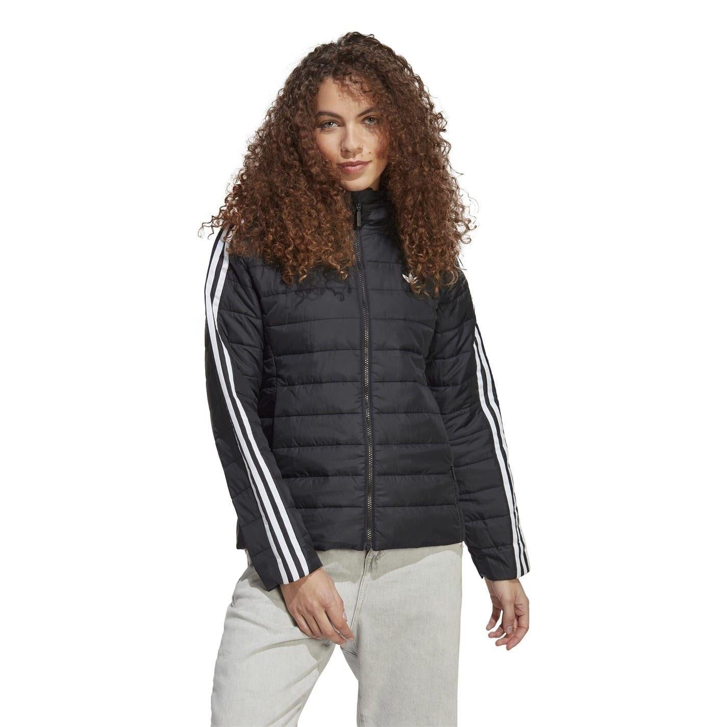 Black - Lifestyle - Adidas Womens-Ladies Originals Slim Hooded Jacket