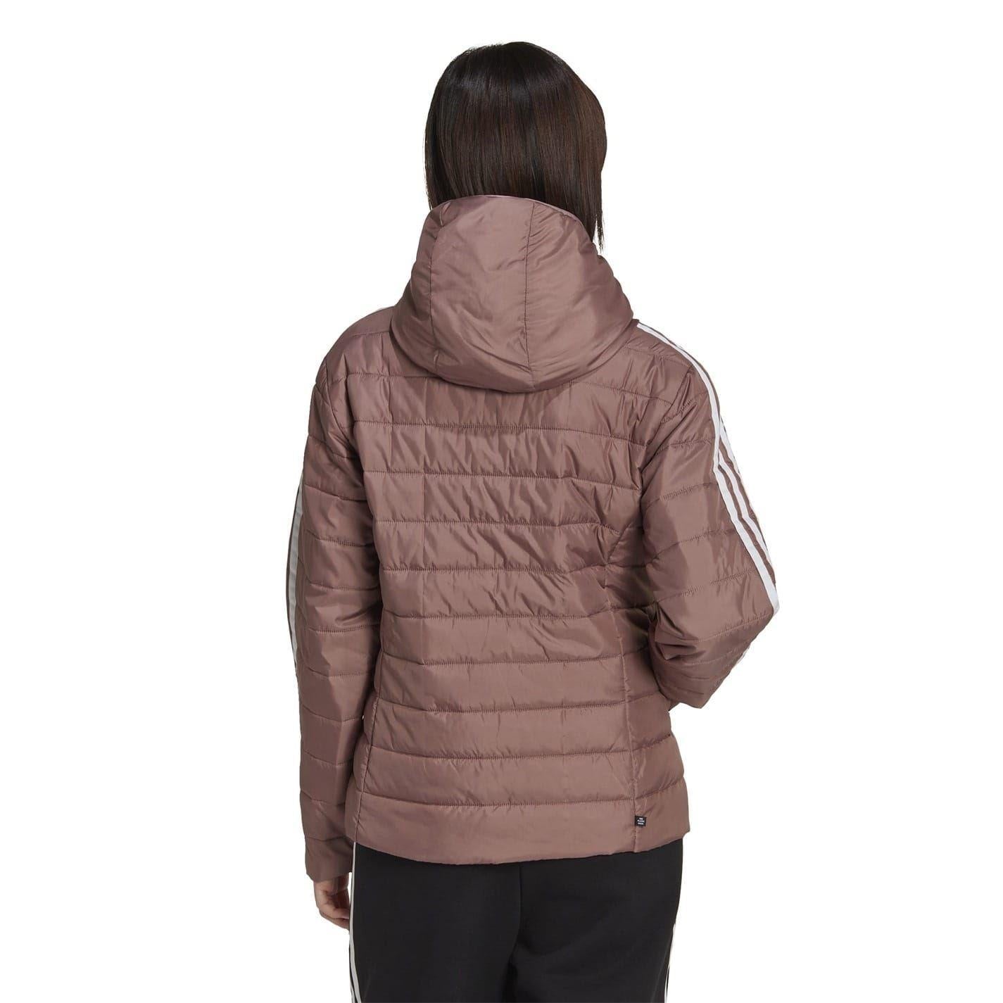 Burgundy - Back - Adidas Womens-Ladies Originals Slim Hooded Jacket