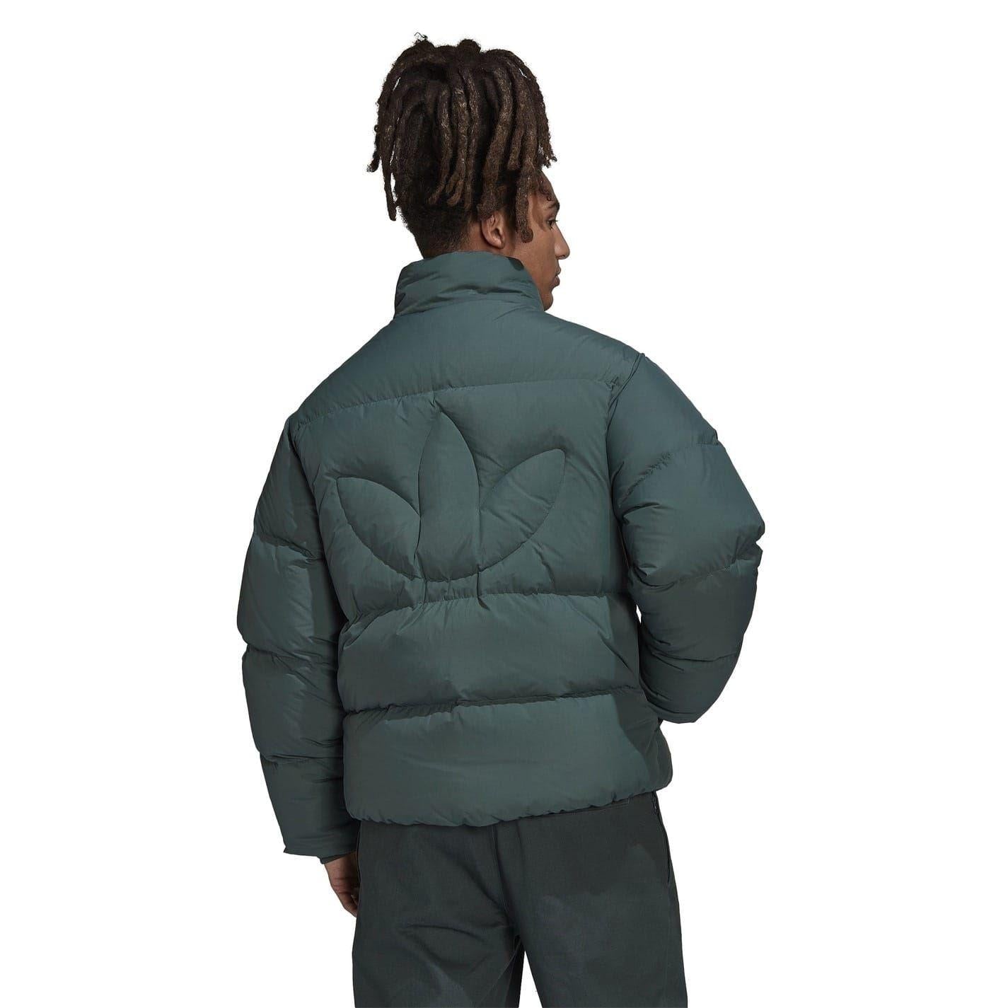 Mineral Green - Back - Adidas Mens Relaxed Fit Puffer Jacket
