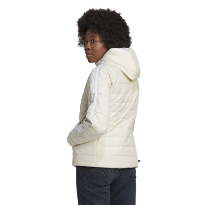 White - Back - Adidas Womens-Ladies Originals 3 Stripes Lightweight Slim Puffer Jacket