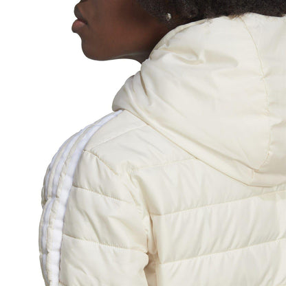 White - Side - Adidas Womens-Ladies Originals 3 Stripes Lightweight Slim Puffer Jacket