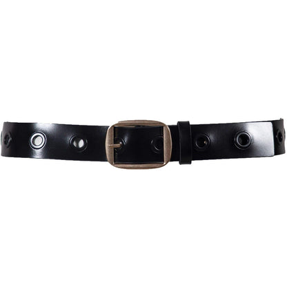 Black - Back - AllSaints Womens-Ladies Eyelets Leather Belt