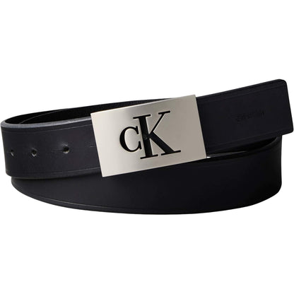 Black-Silver - Back - Calvin Klein Mens Leather Belt