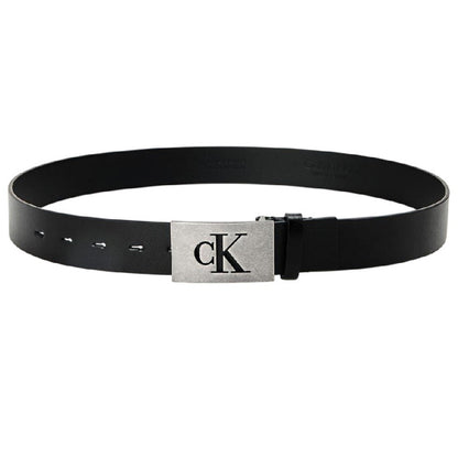 Black-Silver - Front - Calvin Klein Mens Leather Belt