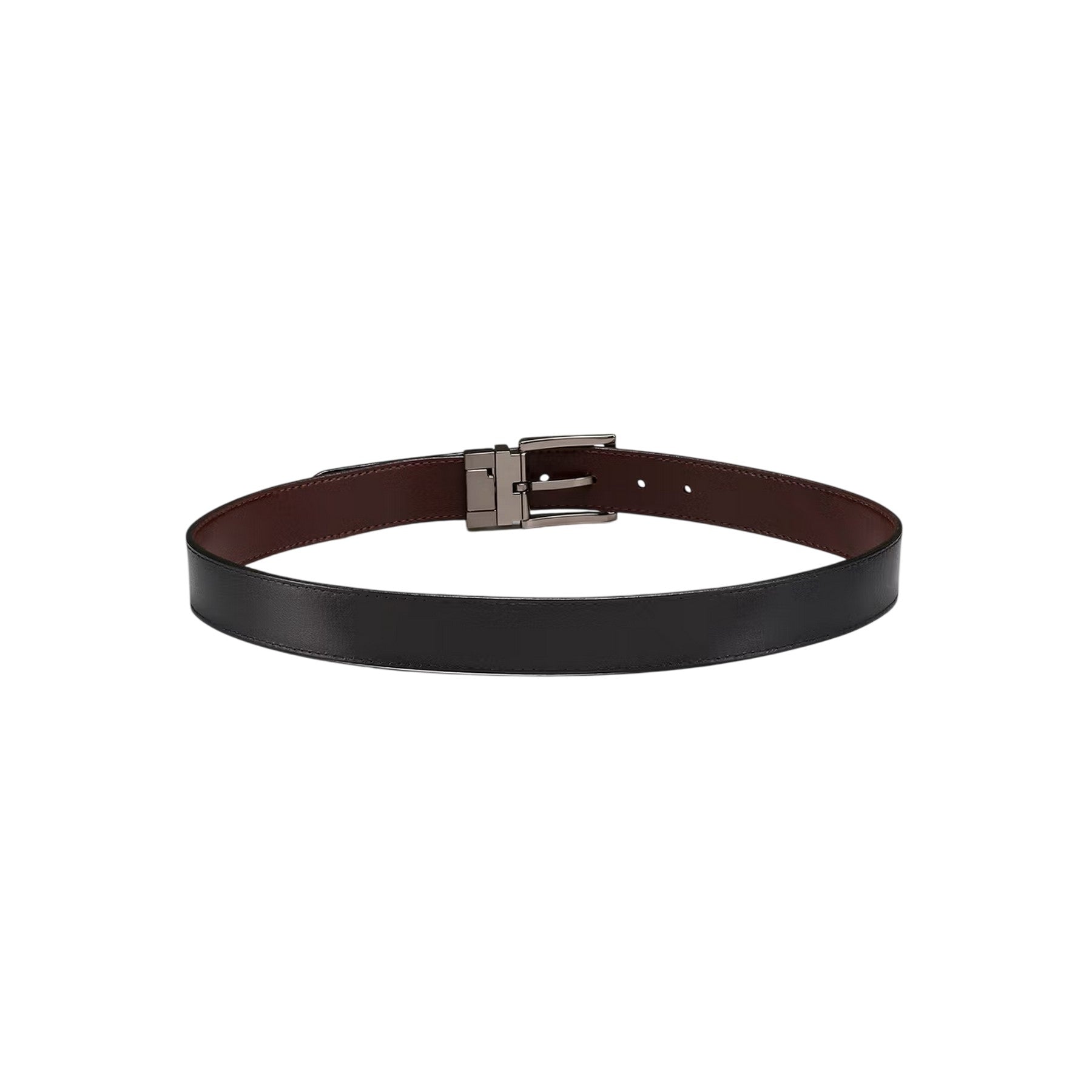 Black-Chocolate - Back - Osprey Mens Darwin Reversible Leather Belt