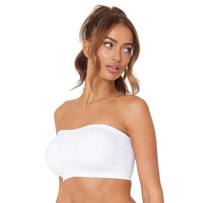 White-Nude - Side - Be You Womens-Ladies Strapless Sports Bra (Pack of 2)