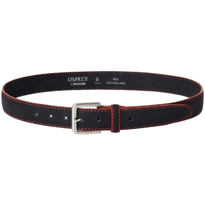 Black-Red - Front - London Dickens Leather Belt
