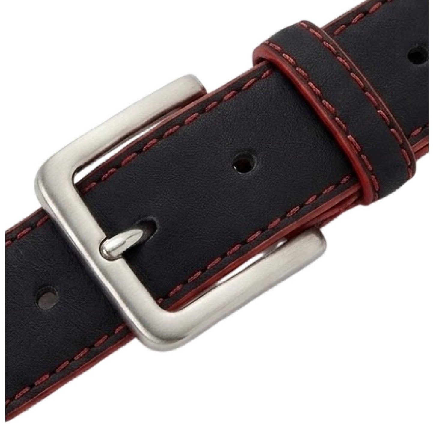 Black-Red - Back - London Dickens Leather Belt