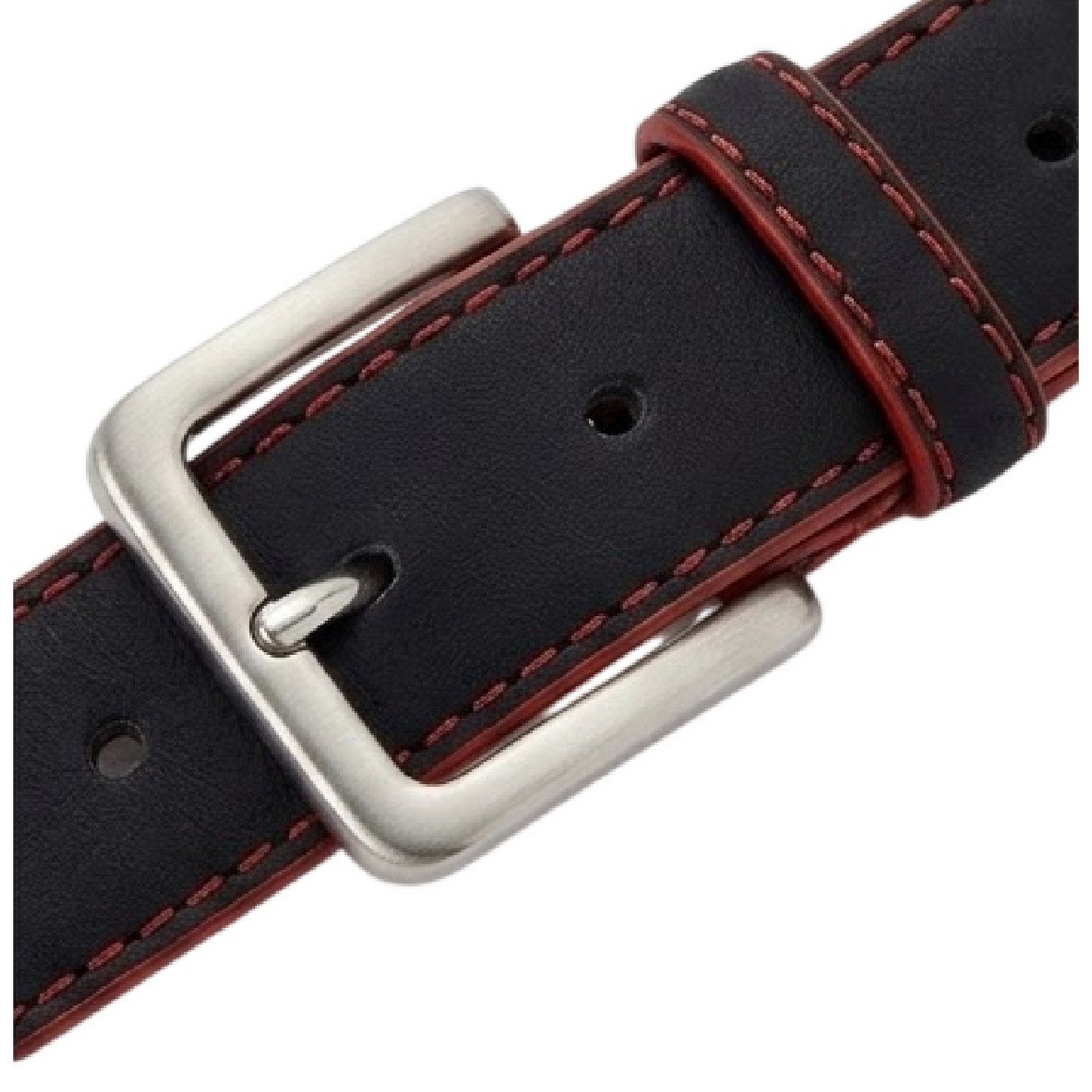 Black-Red - Back - London Dickens Leather Belt