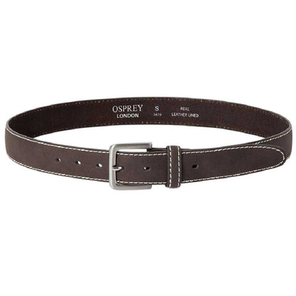 Chocolate - Front - London Dickens Leather Belt