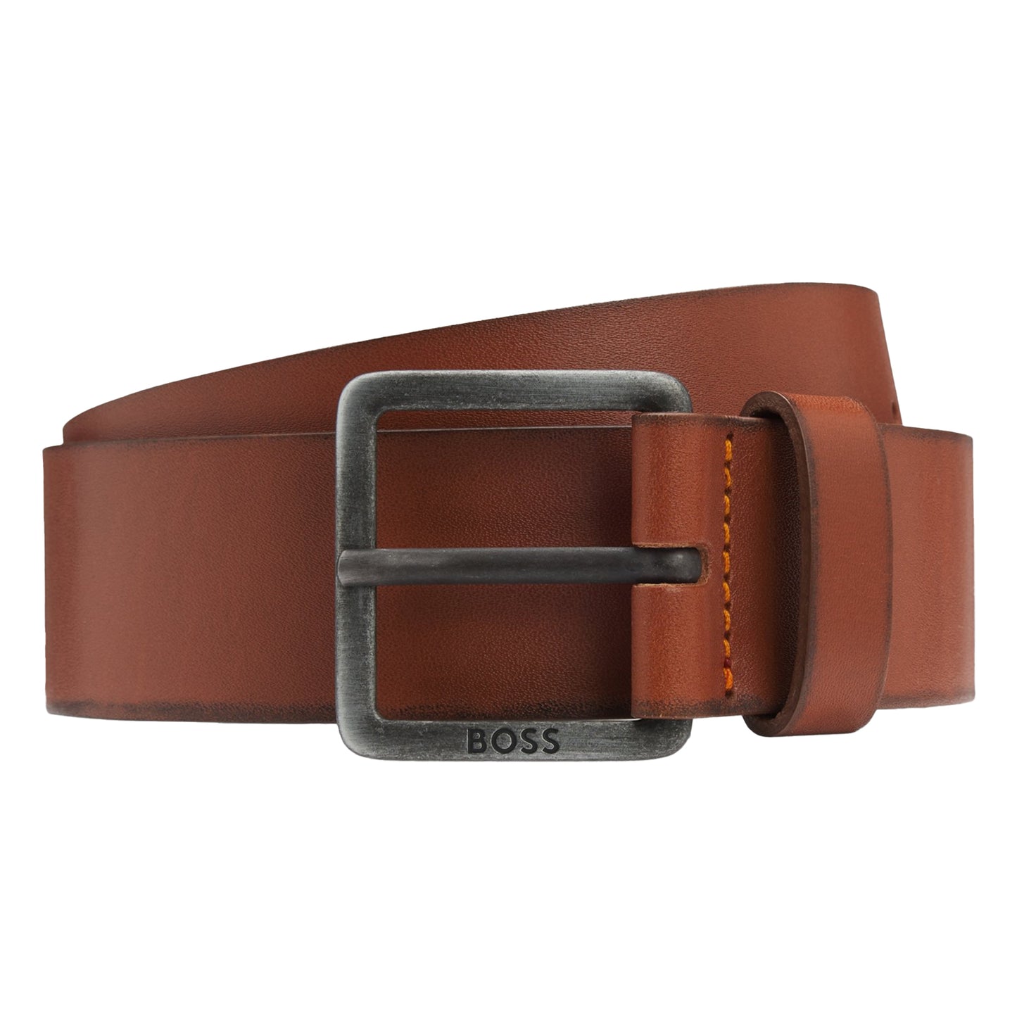 Medium Brown - Front - Boss Mens Cowhide Leather Belt