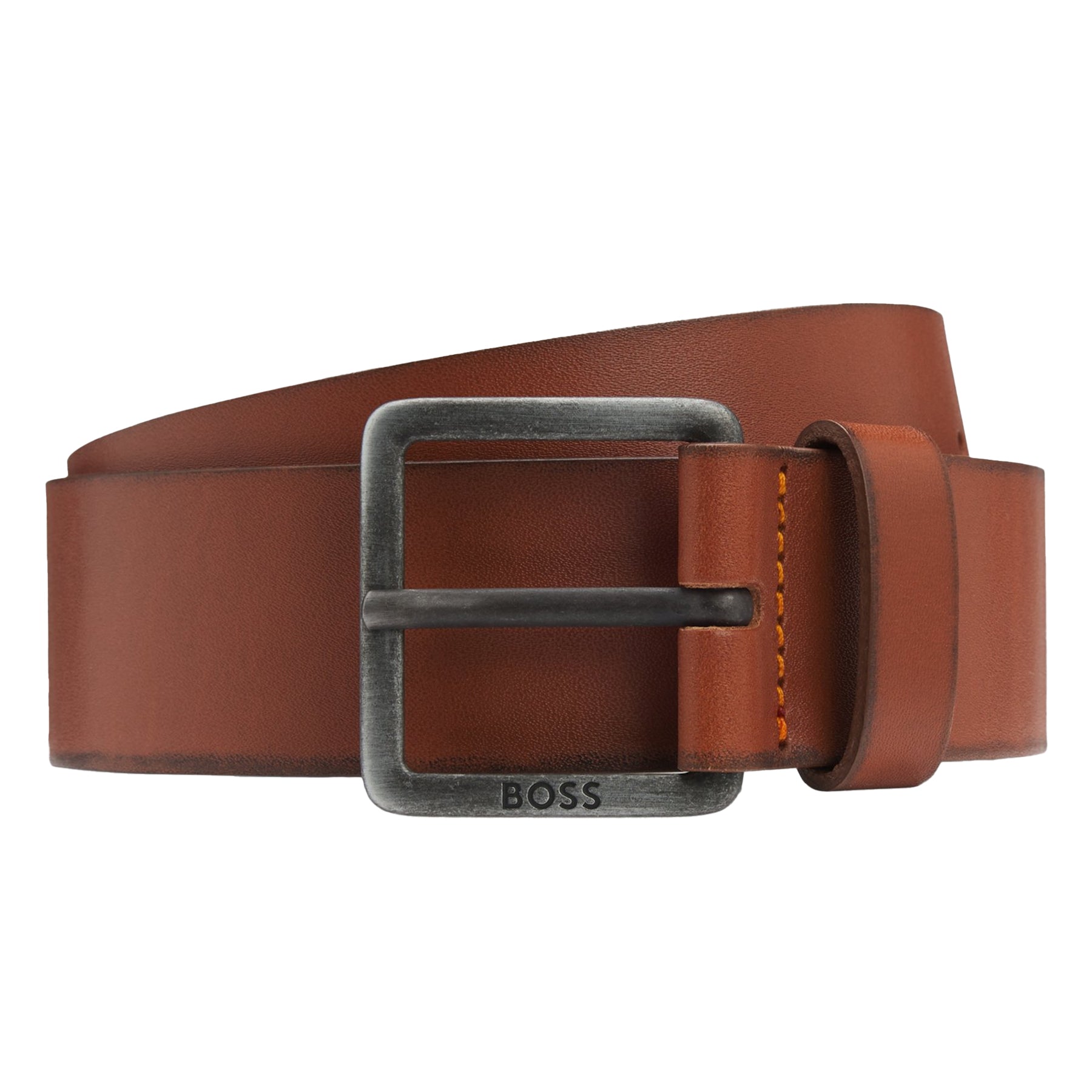Medium Brown - Front - Boss Mens Cowhide Leather Belt