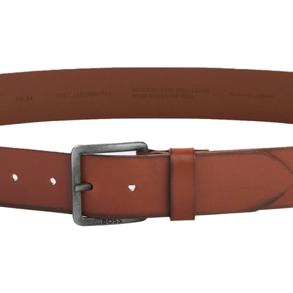 Medium Brown - Side - Boss Mens Cowhide Leather Belt