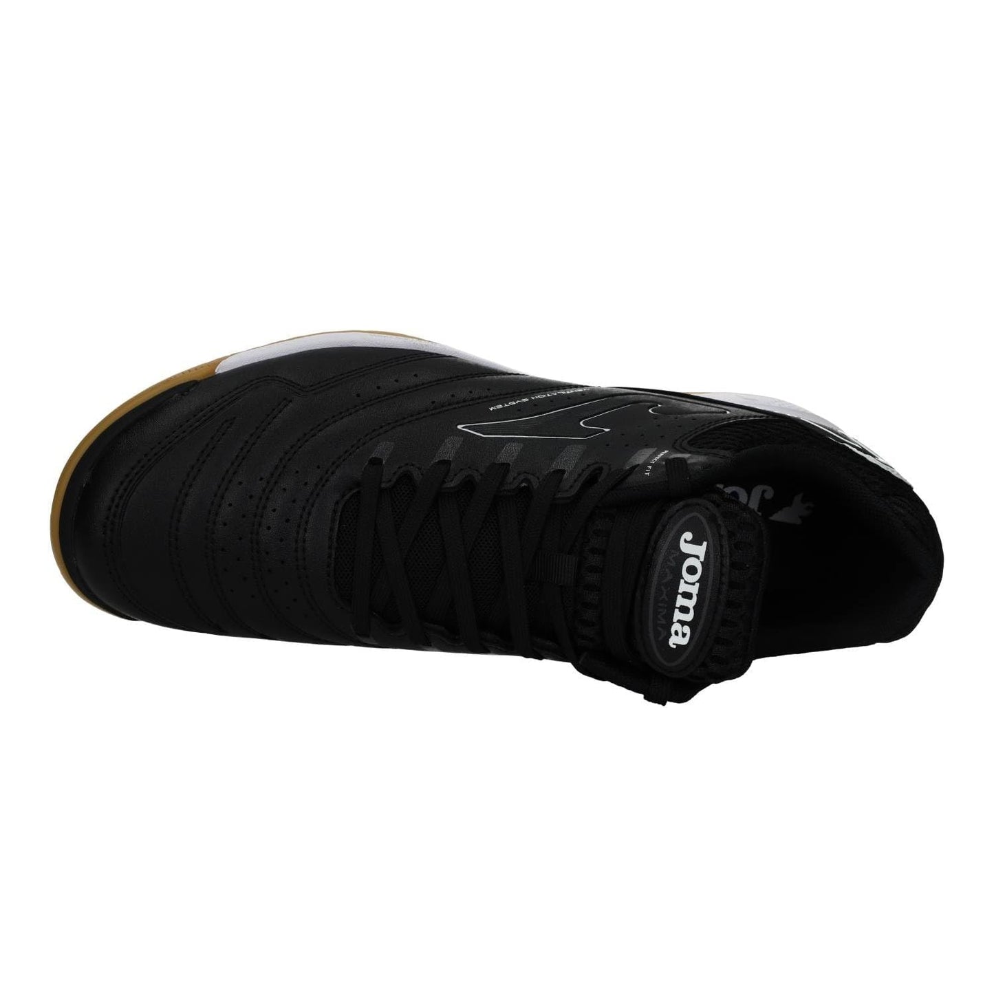 Black-White - Side - Joma Mens Maxima Reinforced Toe Indoor Football Shoes