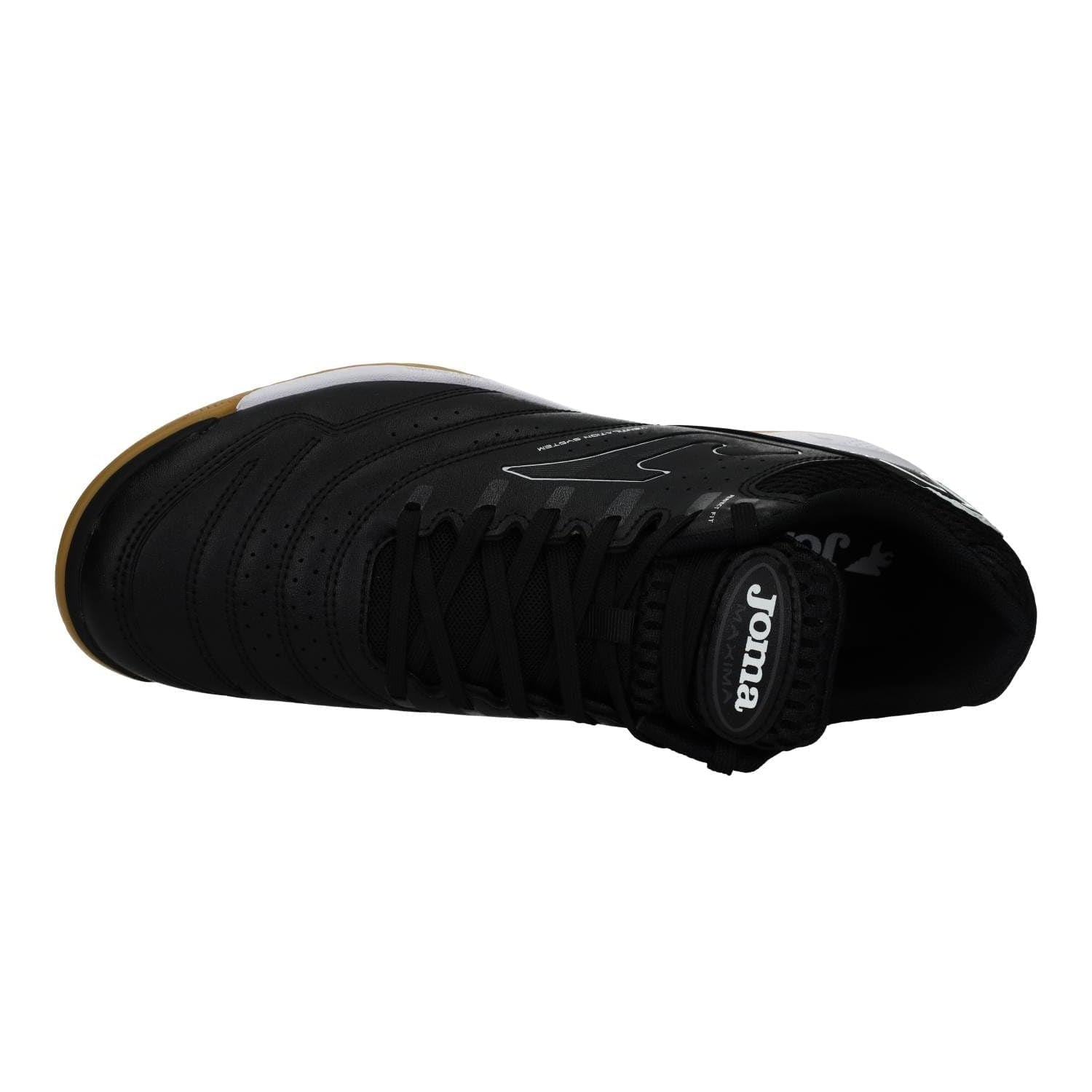 Black-White - Side - Joma Mens Maxima Reinforced Toe Indoor Football Shoes