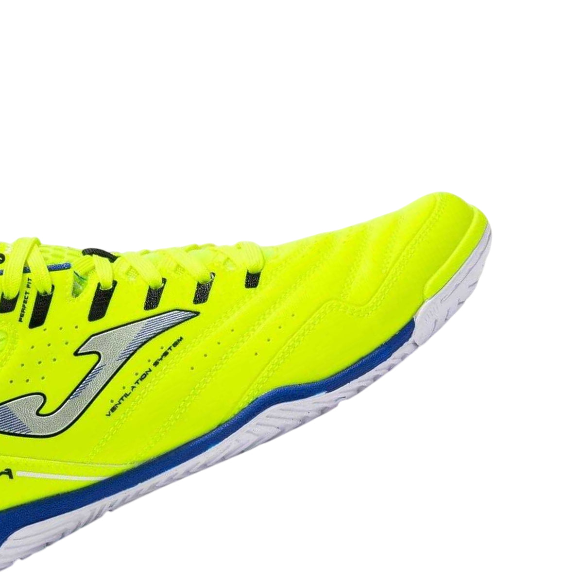 Fluorescent Yellow-Blue - Back - Joma Mens Maxima Reinforced Toe Indoor Football Shoes