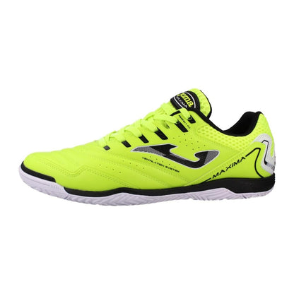 Fluorescent Yellow - Side - Joma Mens Maxima Reinforced Toe Indoor Football Shoes
