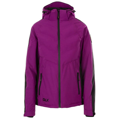 Wild Purple - Back - DLX Womens-Ladies Gabriella Colour Block Hooded Ski Jacket