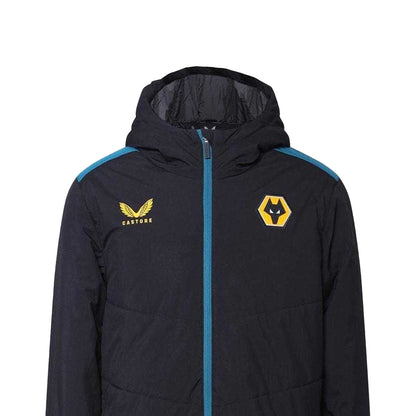Caviar-Black Caviar - Side - Castore Mens Wolverhampton Wanderers FC Anorak