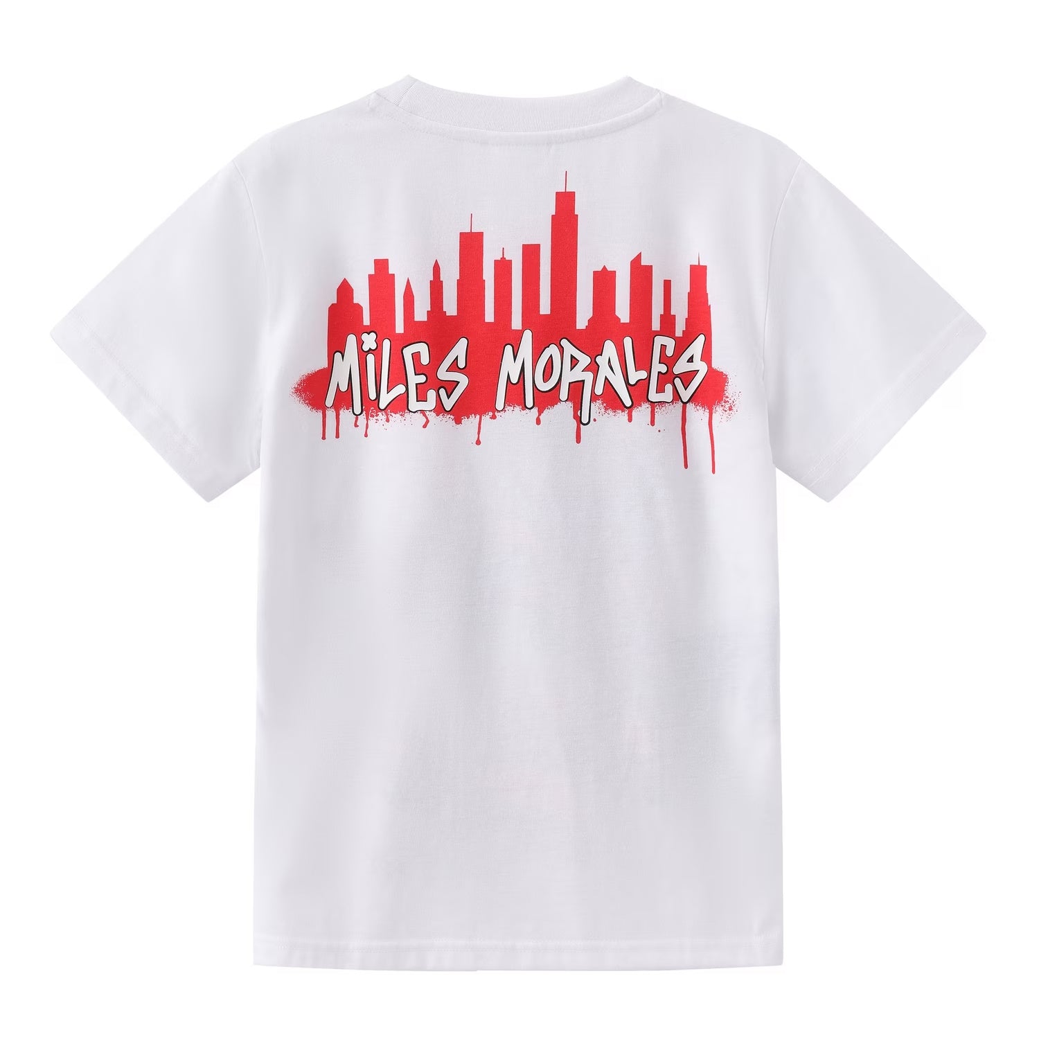 White - Back - Spider-Man Boys Miles Morales Short-Sleeved T-Shirt