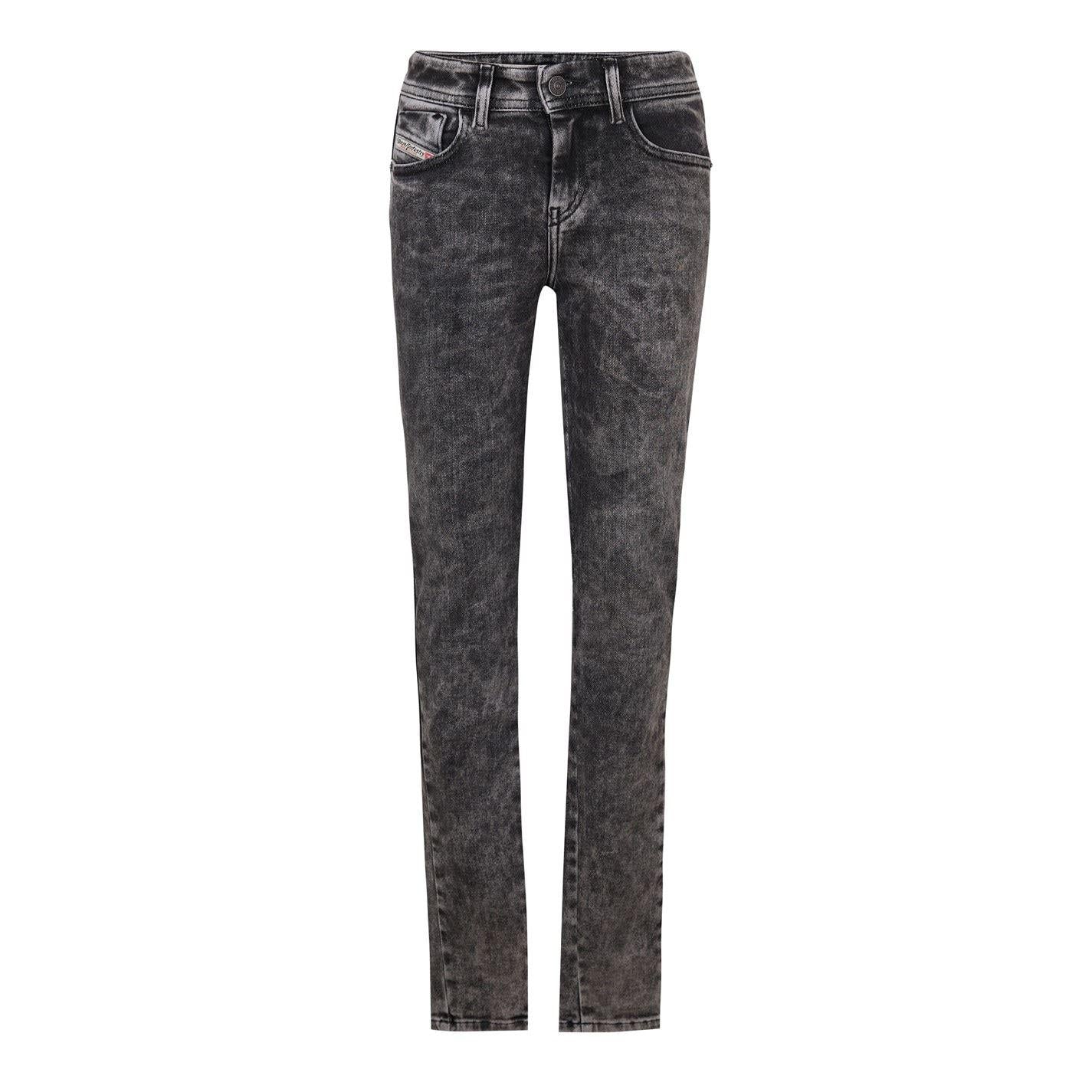 Grey Acid Wash - Front - Diesel Womens-Ladies Slandy Straight Jeans