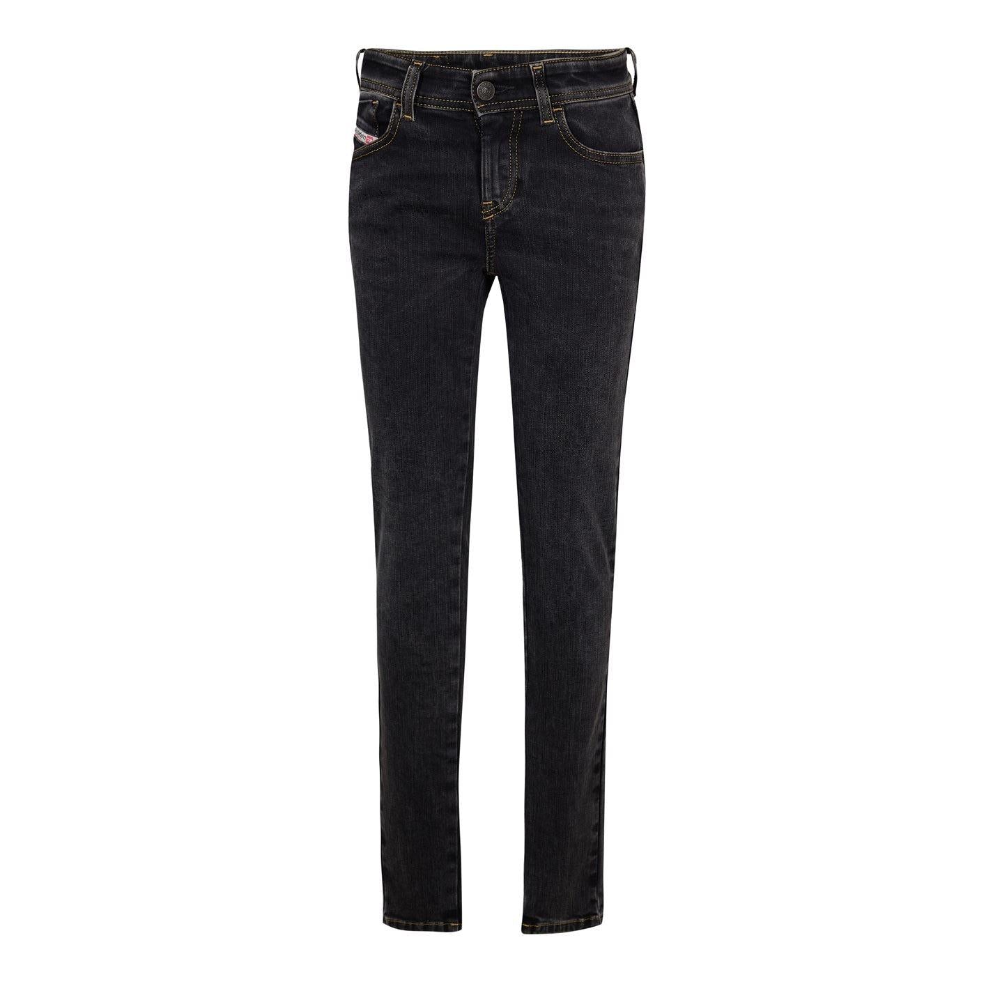 Black-Grey - Front - Diesel Womens-Ladies Slandy Straight Jeans