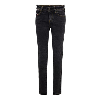 Black-Grey - Front - Diesel Womens-Ladies Slandy Straight Jeans
