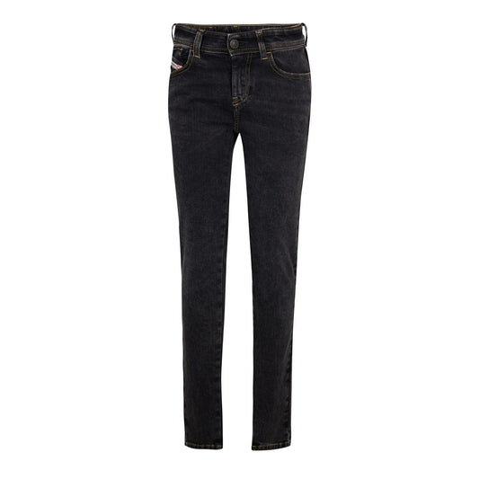 Black-Grey - Front - Diesel Womens-Ladies Slandy Straight Jeans