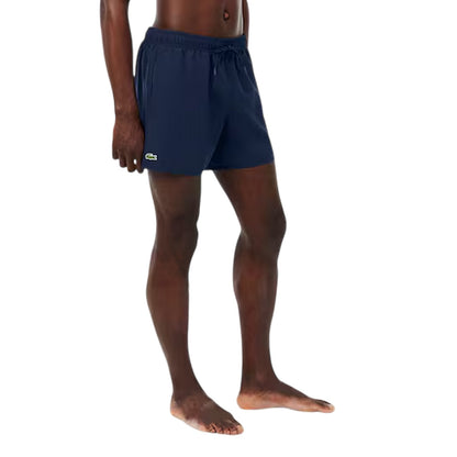 Navy - Side - Lacoste Mens Logo Swim Shorts