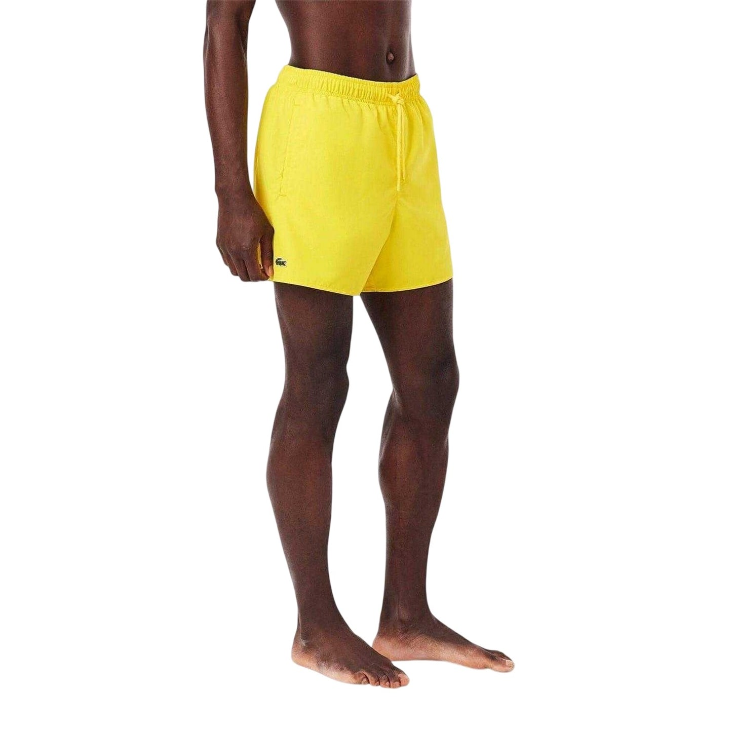 Yellow - Side - Lacoste Mens Logo Swim Shorts