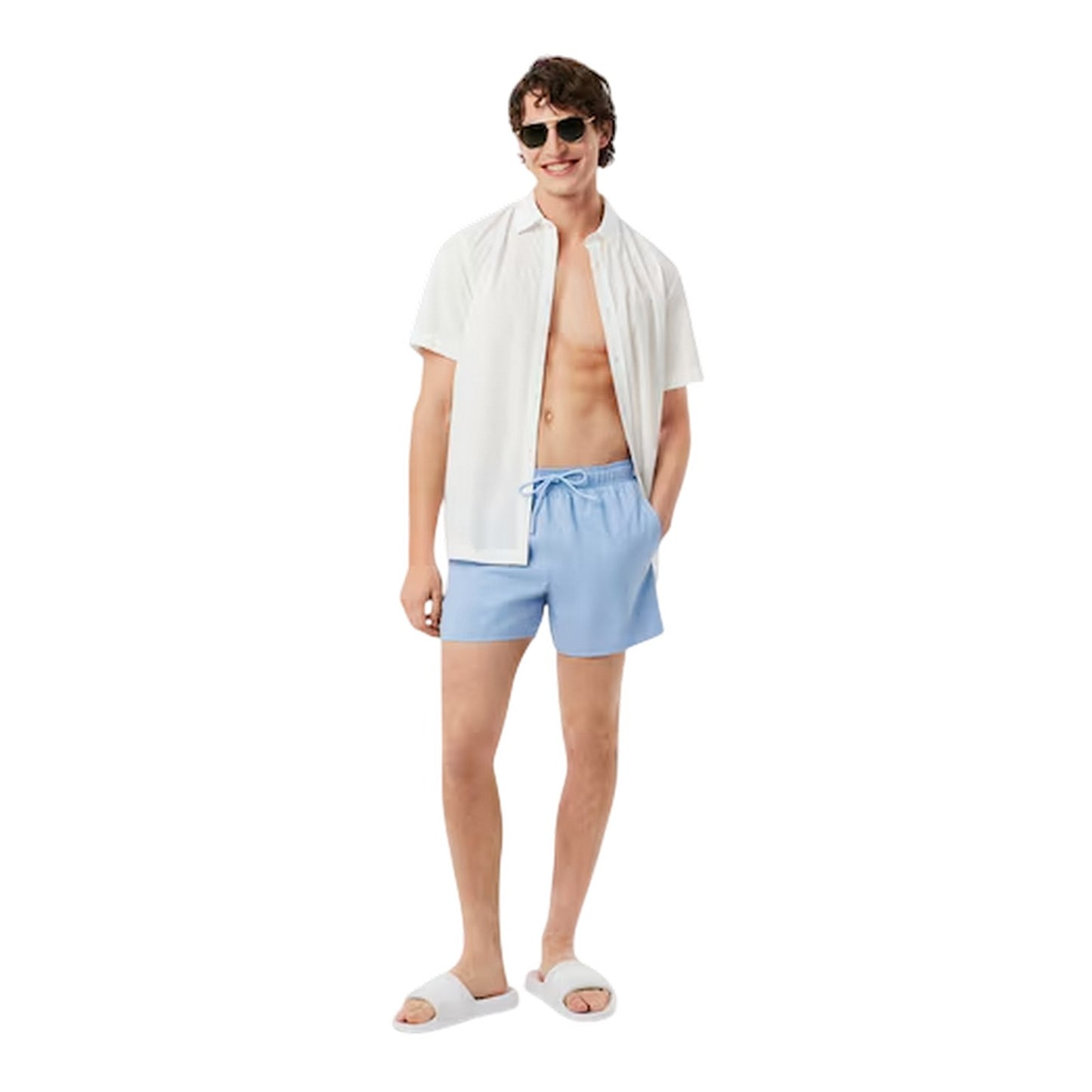 Blue - Lifestyle - Lacoste Mens Logo Swim Shorts