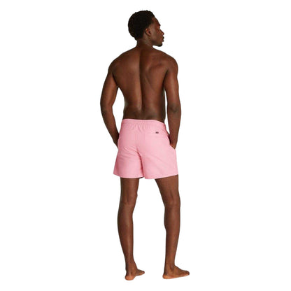 Pink - Back - Tommy Hilfiger Mens Plain Regular Swim Shorts