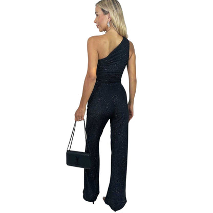Black - Back - AX Paris Womens-Ladies Sparkle One Shoulder Jumpsuit