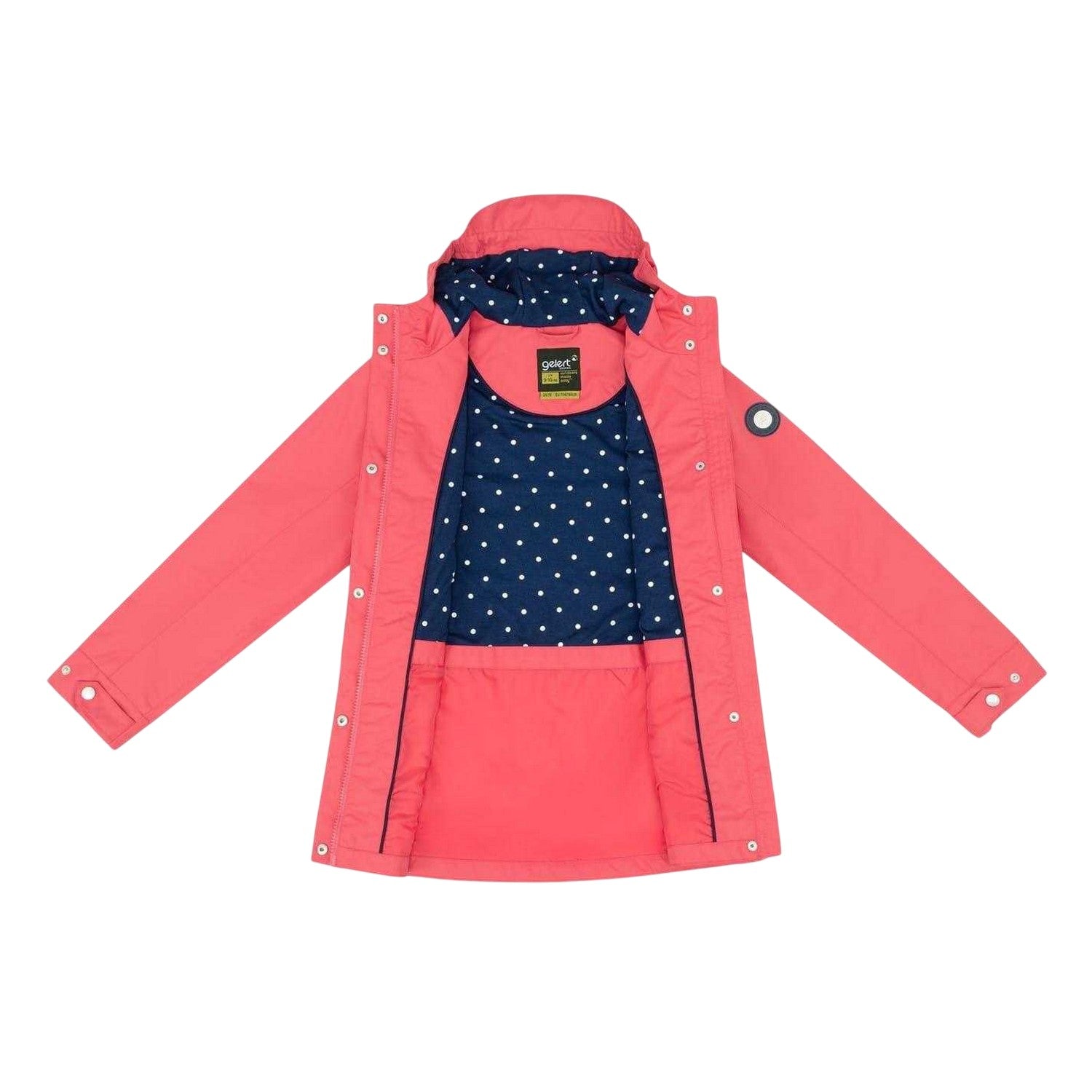 Claret Red - Side - Gelert Childrens-Kids Coast Polka Dot Jacket