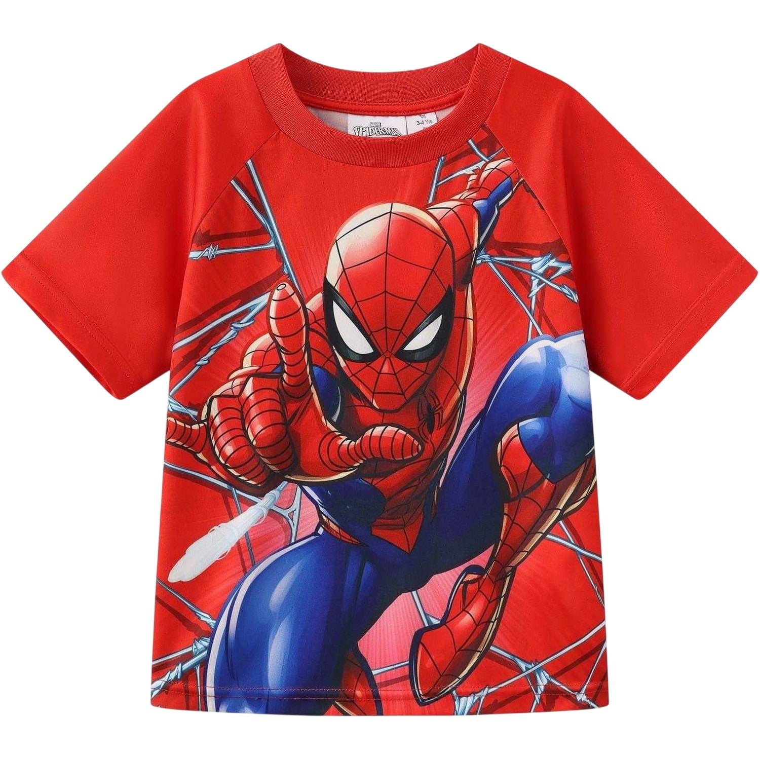 Red-Blue - Back - Spider-Man Childrens-Kids Crew Neck Short-Sleeved T-Shirt & Shorts Set