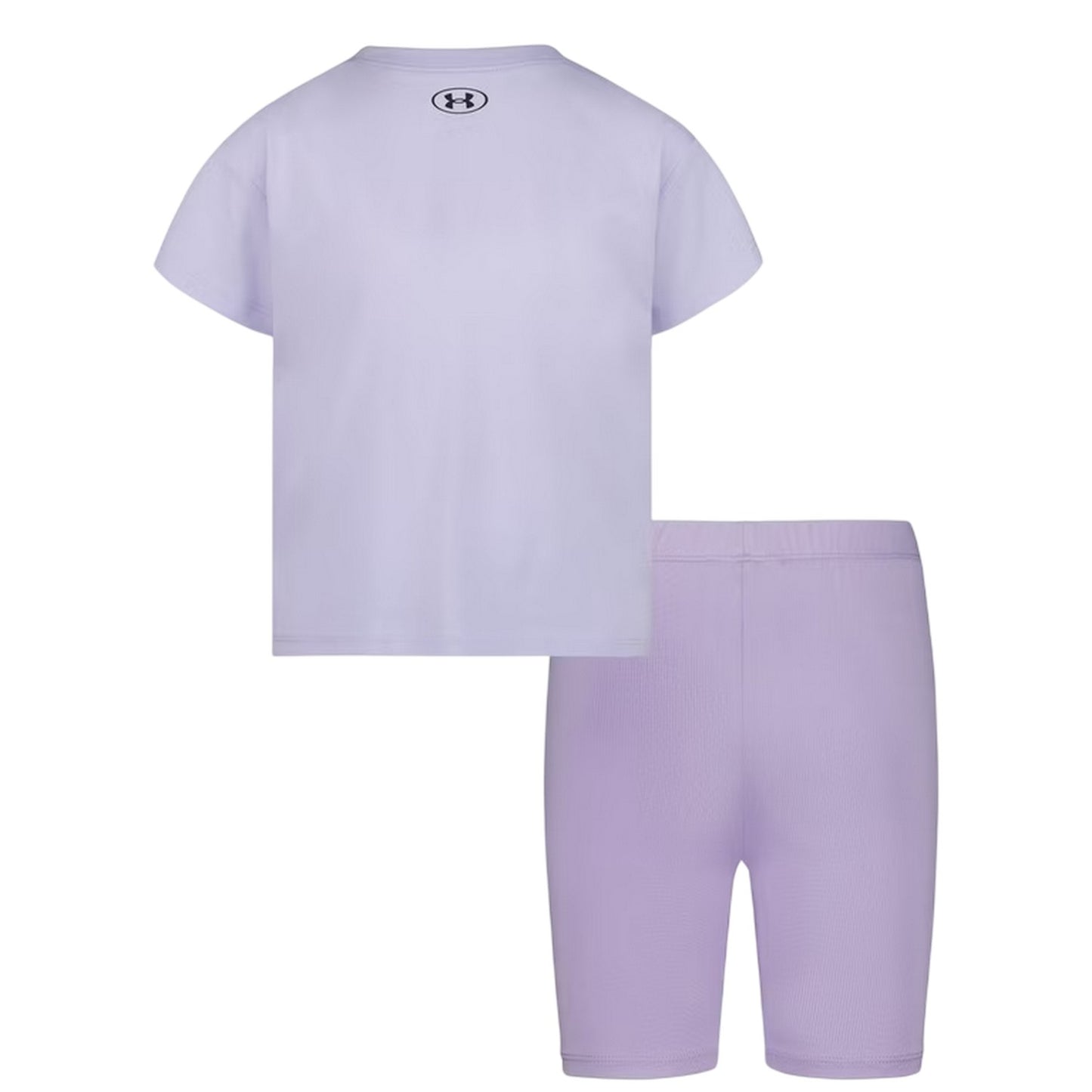 Purple - Back - Under Armour Childrens-Kids Short-Sleeved T-Shirt & Shorts Set