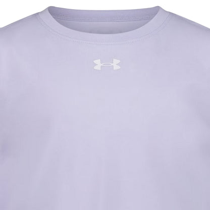 Purple - Side - Under Armour Childrens-Kids Short-Sleeved T-Shirt & Shorts Set