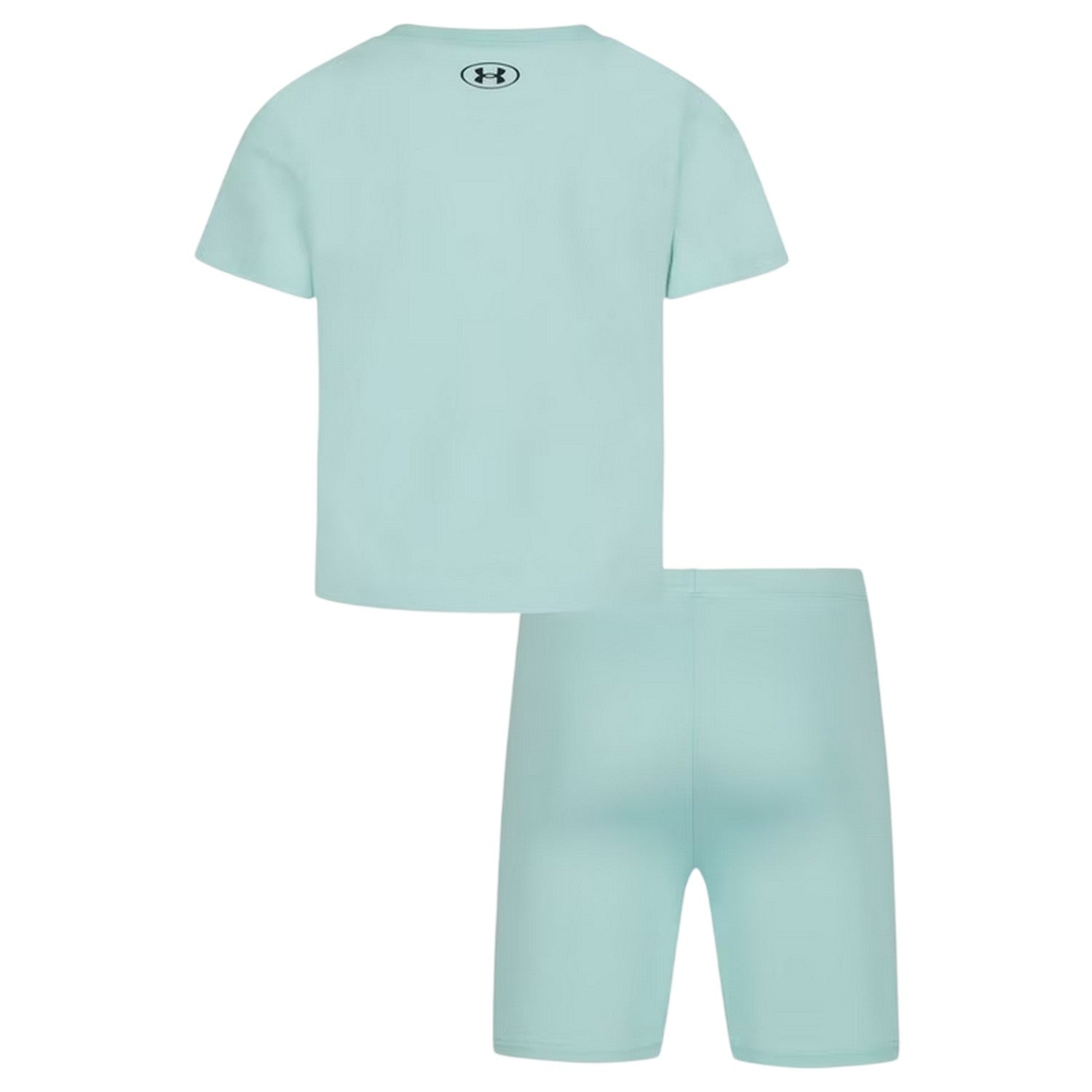 Mint Green - Back - Under Armour Childrens-Kids Short-Sleeved T-Shirt & Shorts Set