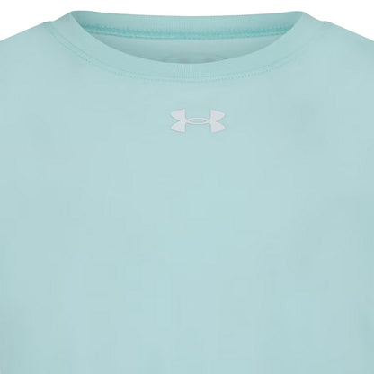 Mint Green - Side - Under Armour Childrens-Kids Short-Sleeved T-Shirt & Shorts Set