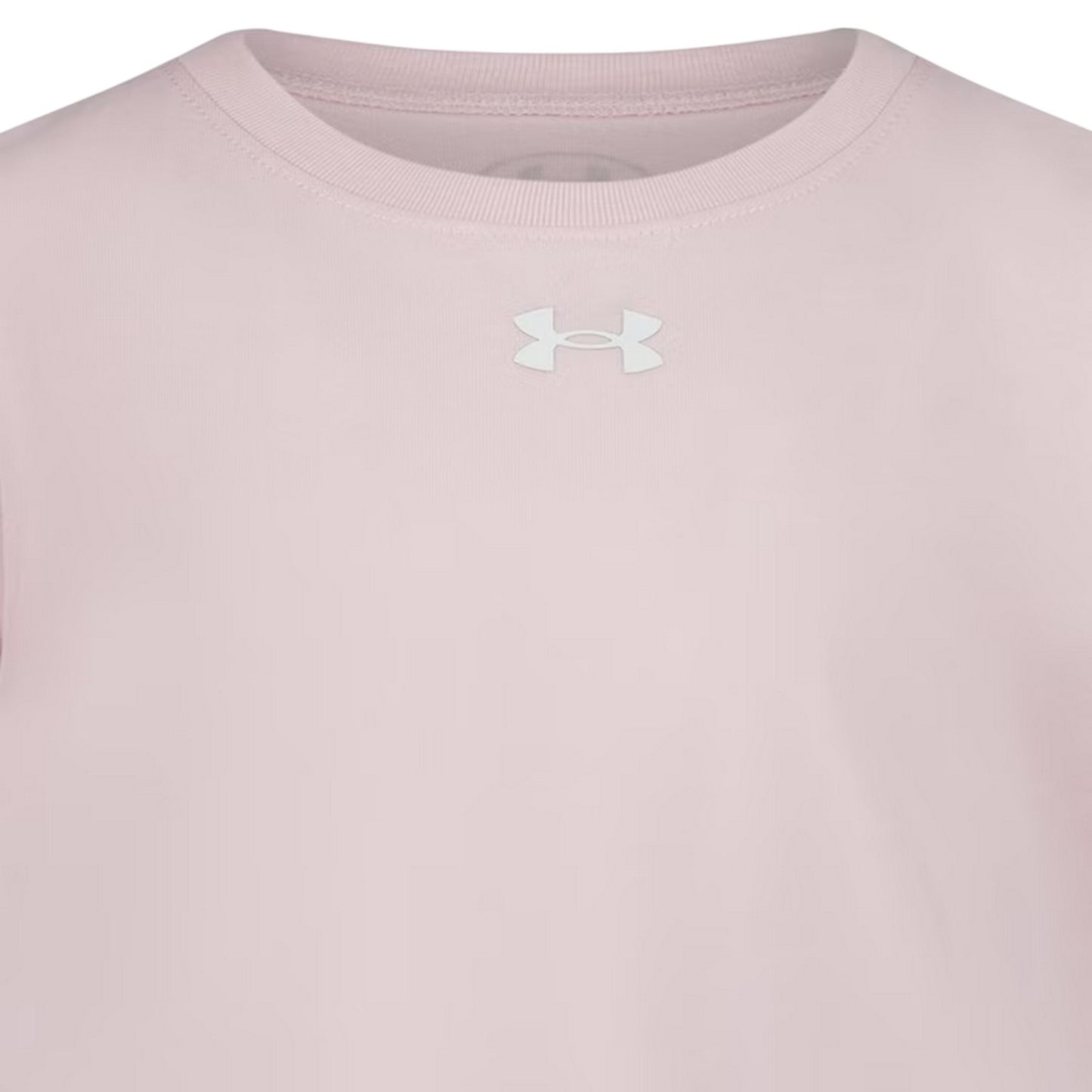 Pink - Side - Under Armour Childrens-Kids Short-Sleeved T-Shirt & Shorts Set