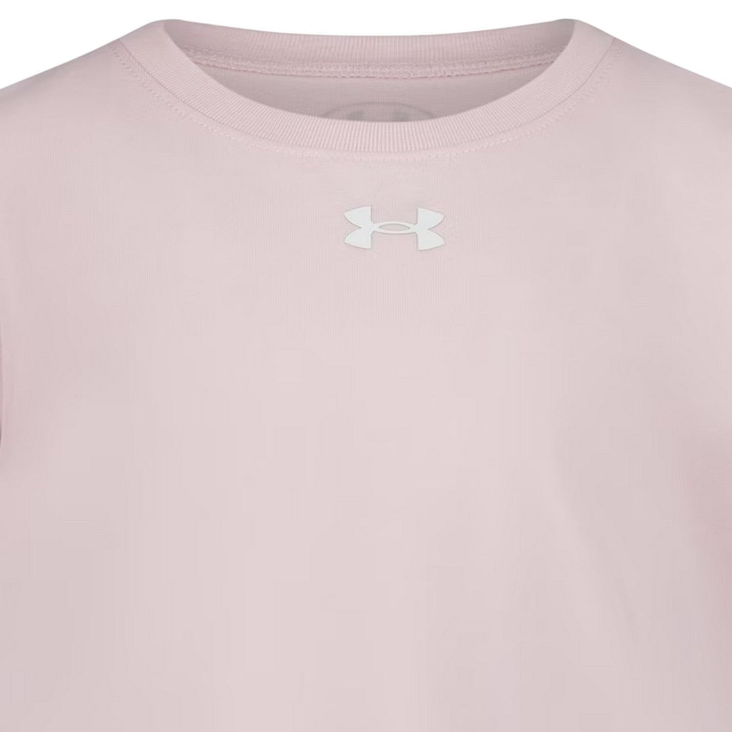 Pink - Side - Under Armour Childrens-Kids Short-Sleeved T-Shirt & Shorts Set