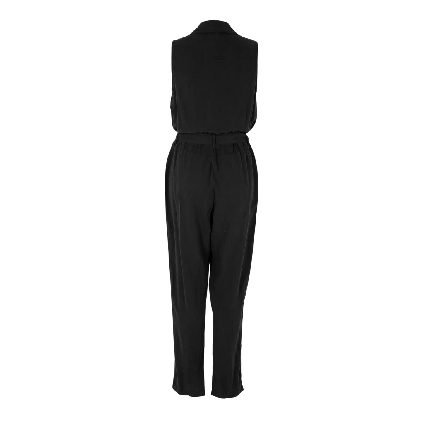 Vintage Black - Back - Bella Dahl Womens-Ladies Plain Collared Sleeveless Jumpsuit