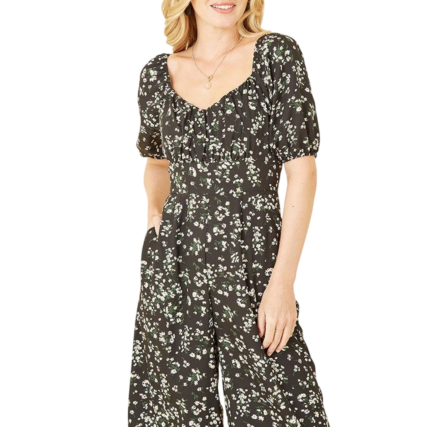 Black - Side - Mela London Womens-Ladies Daisy Sweetheart Jumpsuit
