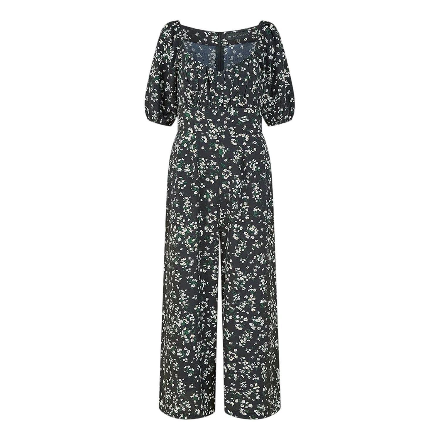 Black - Front - Mela London Womens-Ladies Daisy Sweetheart Jumpsuit