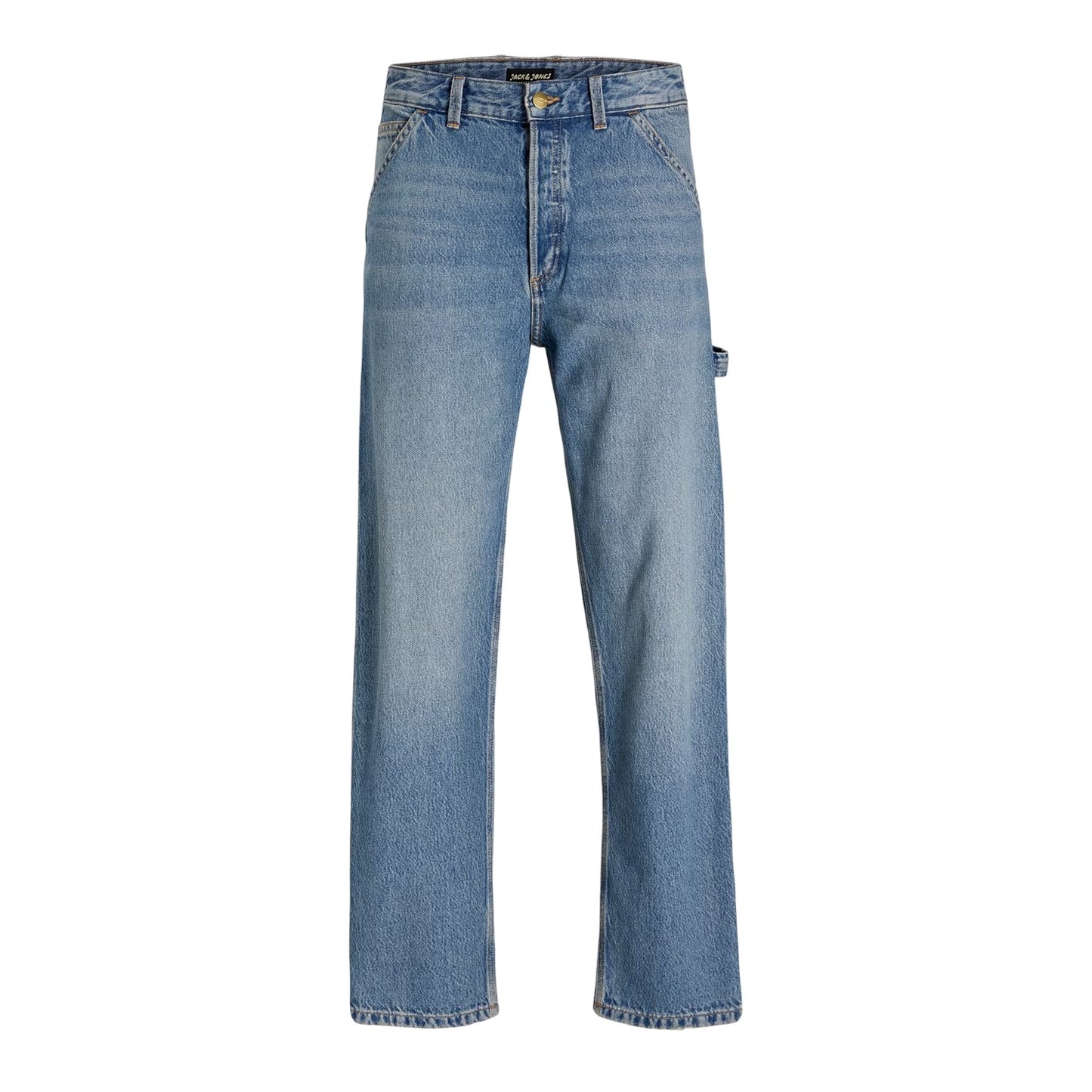 Blue Denim - Front - Jack And Jones Mens Eddie Carpenter Relaxed Fit Jeans
