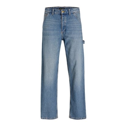 Blue Denim - Front - Jack And Jones Mens Eddie Carpenter Relaxed Fit Jeans