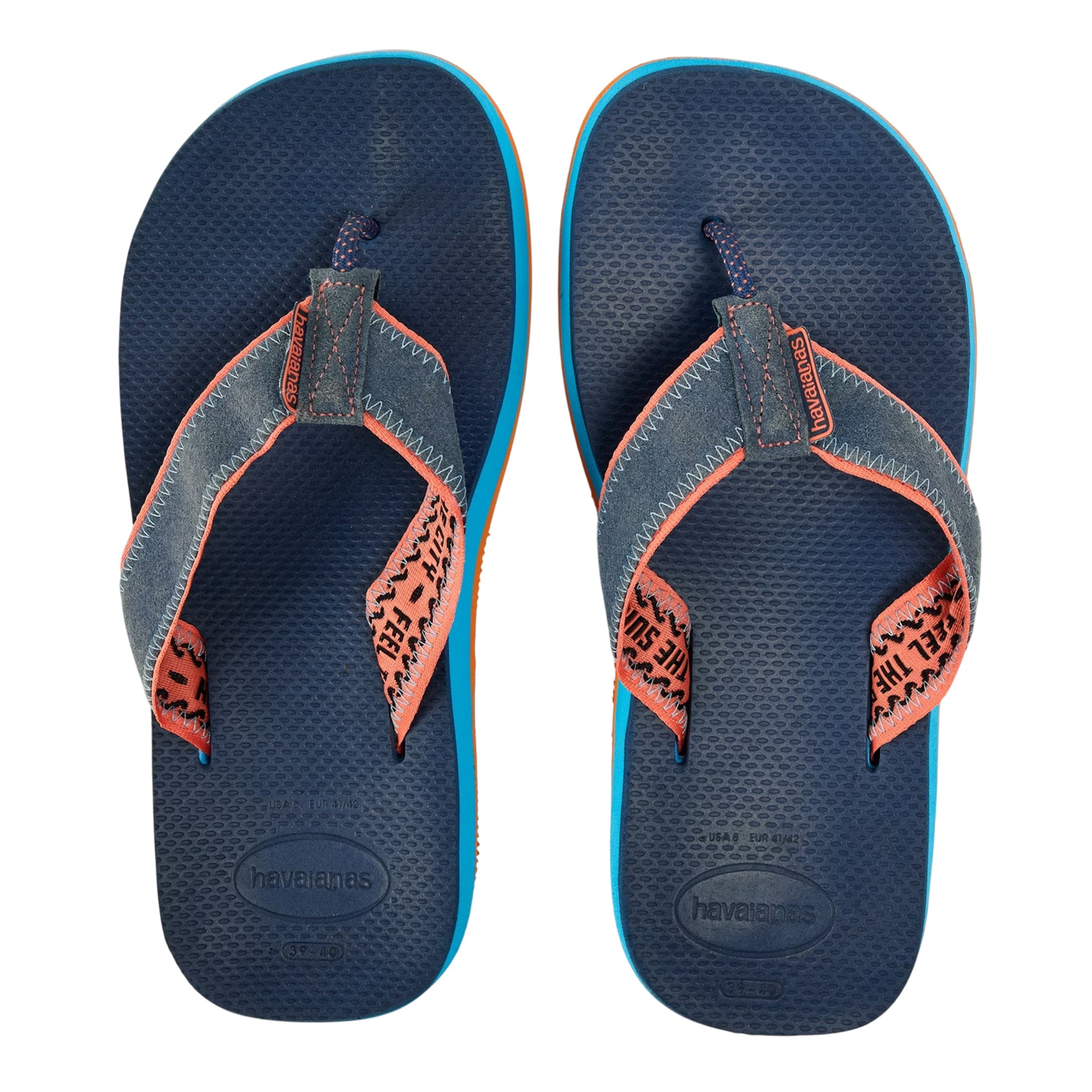 Blue - Side - Havaianas Mens Urban Flip Flops