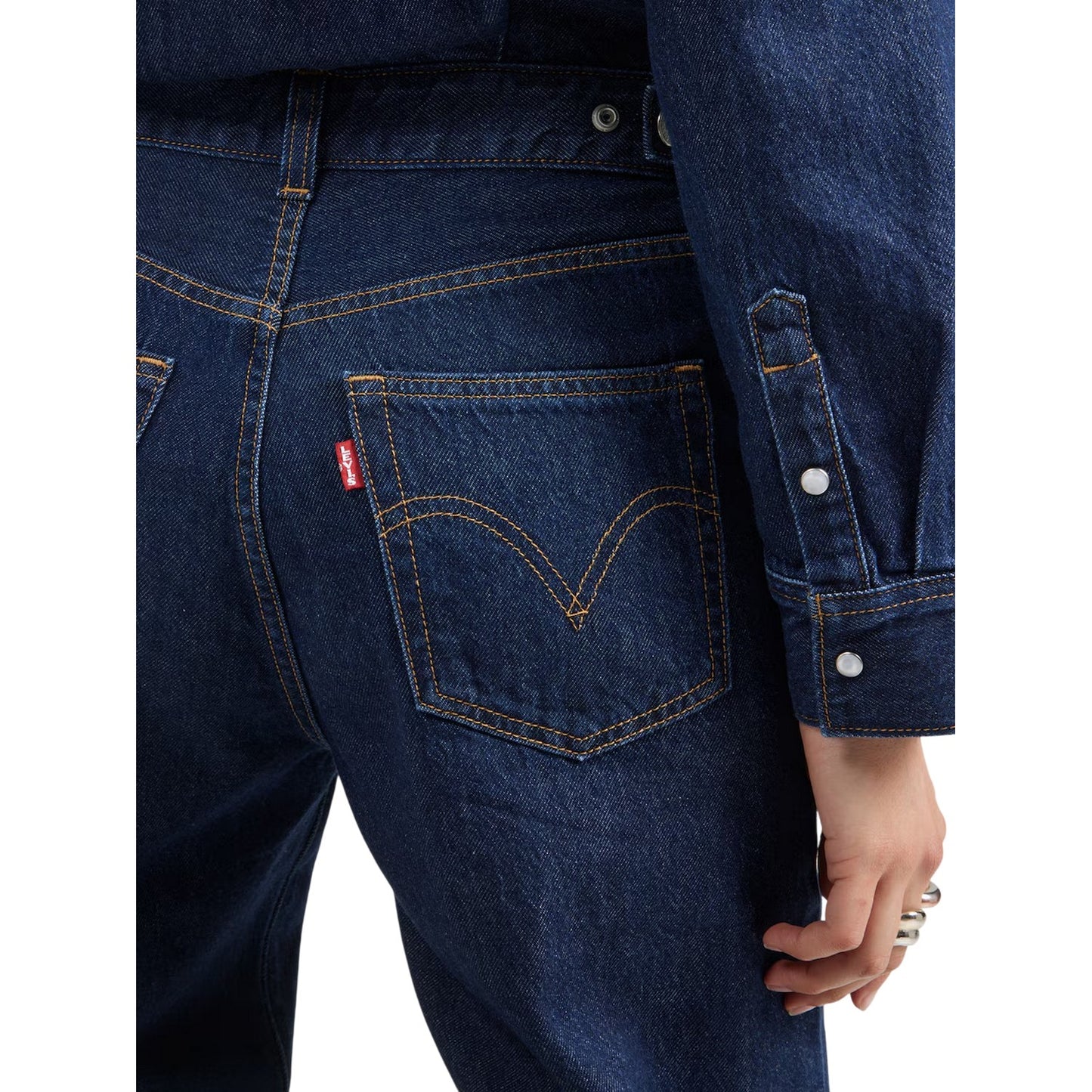 Deep Rinse - Side - Levis Womens-Ladies Riona Denim Long-Sleeved Jumpsuit