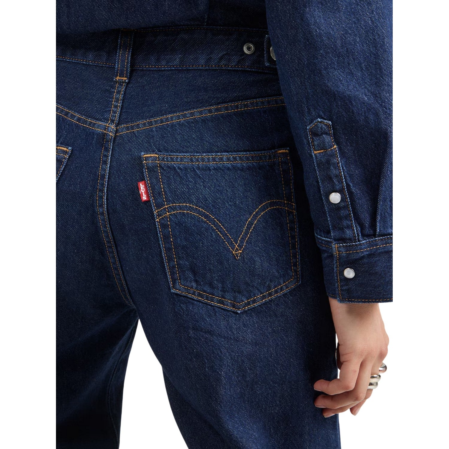 Deep Rinse - Side - Levis Womens-Ladies Riona Denim Long-Sleeved Jumpsuit
